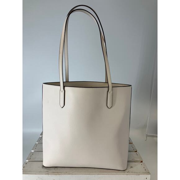 KATE SPADE LRAGE WHITE SAFFINAO LEATHER SHOULDER BAG - Picture 4 of 16